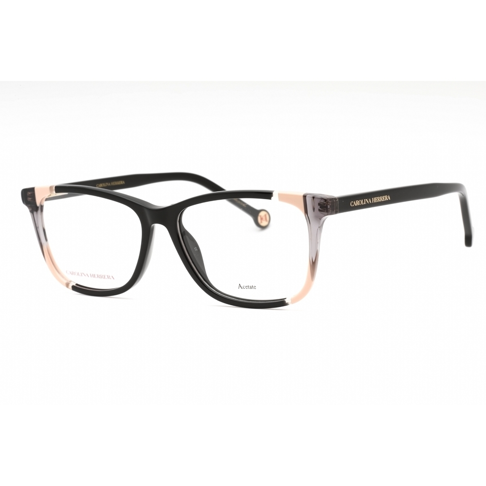 NWT Carolina Herrera CH-0066-0KDX-53 Black Nude Rectangle Eyeglasses